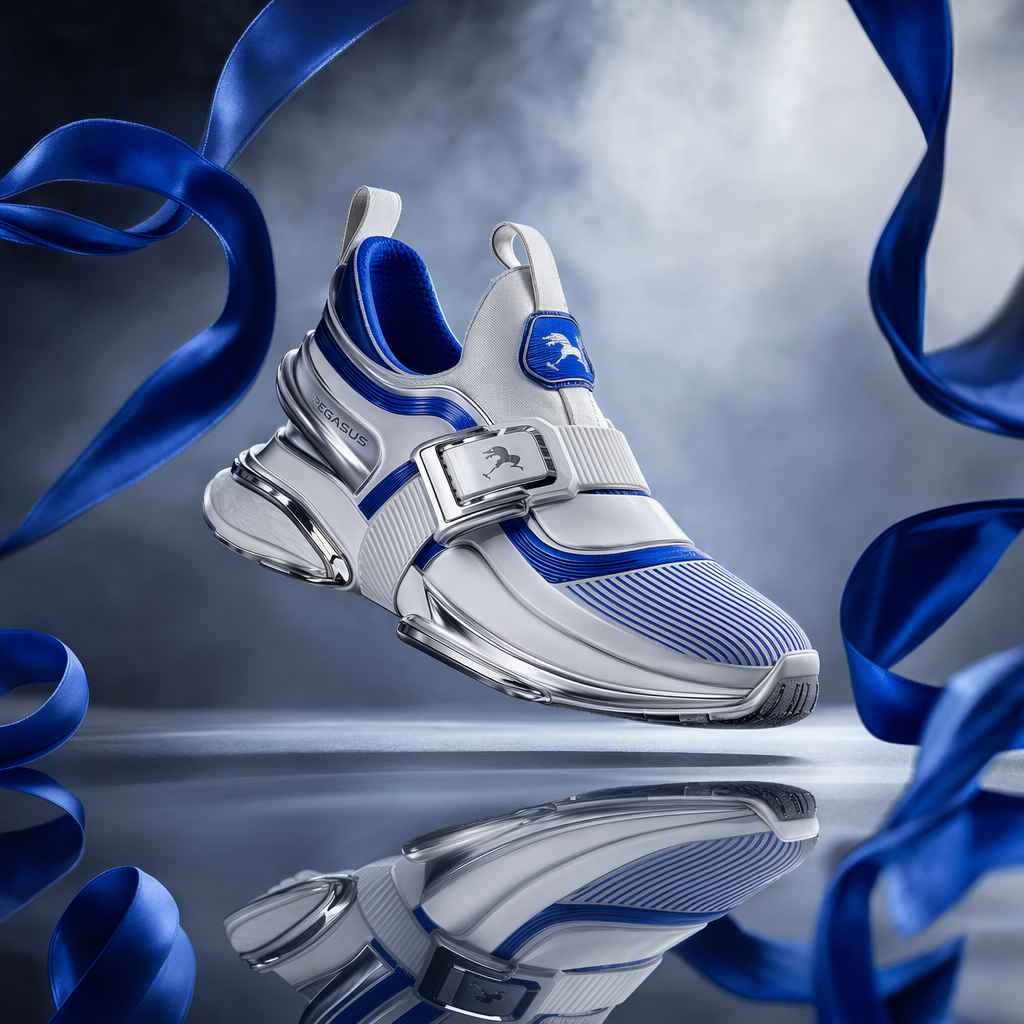 Luxury futuristic sneaker product shot
